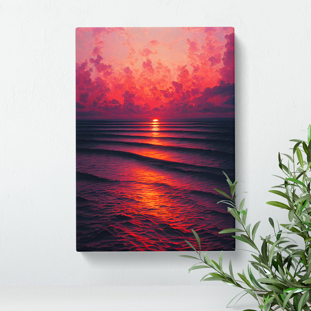 Magnificent Ocean Sunset - Wrapped Canvas