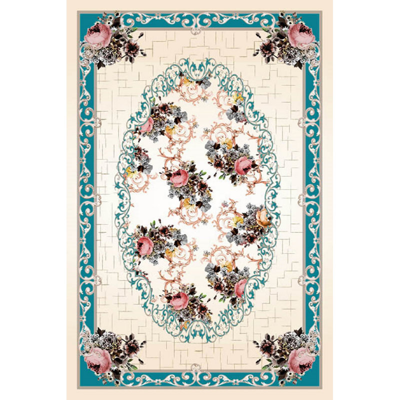 Luxurious Velvet Area Rug, 5.2 x 7.5 ft | 100% Velvet Fabric, 100% Cotton Sole, 0.4 in Pile Height | Antibacterial, Non-Slip, Machine Washable | Elegant 3D Digital Print, Perfect for Living Room & Bedroom Décor