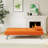 67-inch Orange Leather Multifunctional Double Folding Sofa Bed with Coffee Table for Office Use