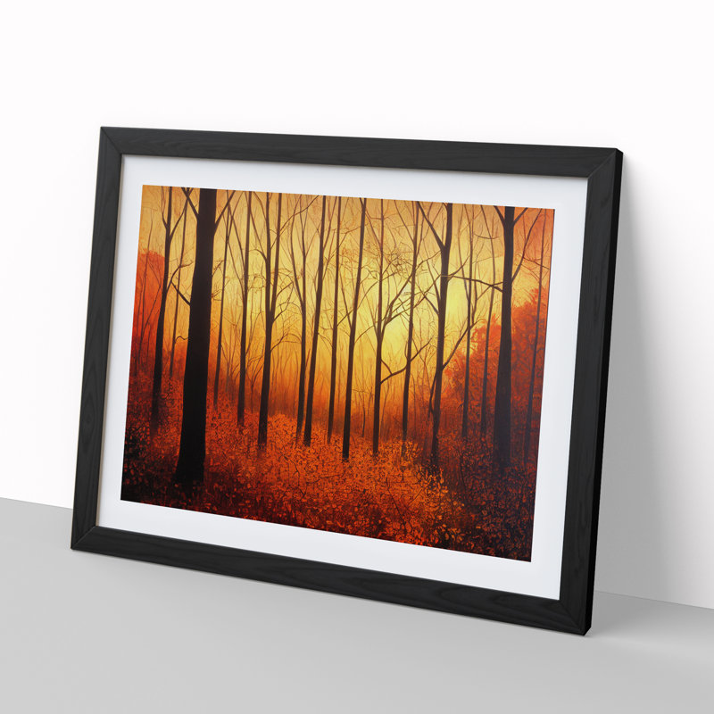 An Autumn Forest Sunrise Vol.2 - Framed Print, 34cm H x 46cm W x 2cm D, Black