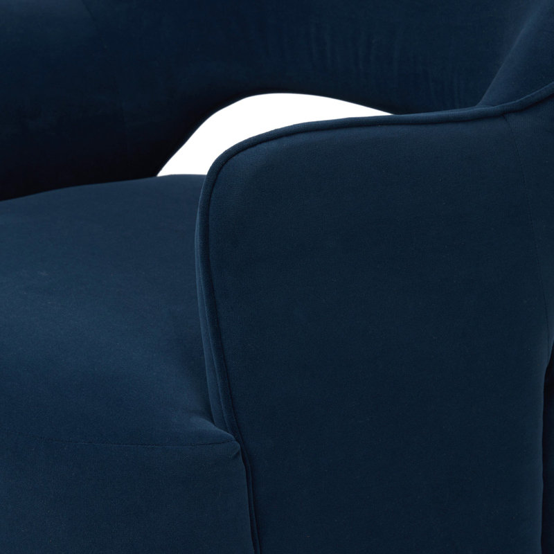 BLYTHE Swivel Armchair, Crypton Henry Navy Polyester