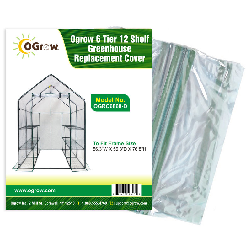 Machrus Ogrow Premium PE Greenhouse Replacement Cover - Clear - Fits Frame 56"L x 56"W x 77"H"