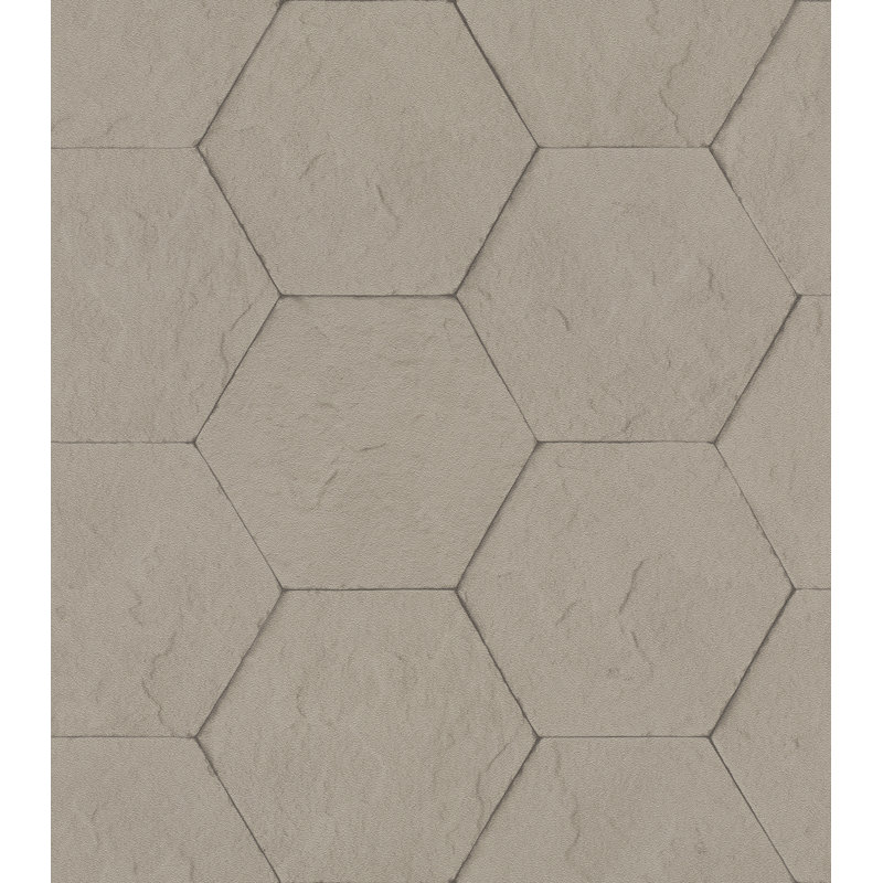 Mueller Non-Pasted Geometric Wallpaper Roll, Light Gray