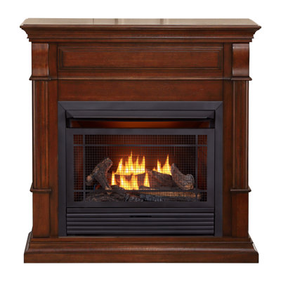 Duluth Forge DFS-300NR-3AC, Vent Free Fireplace System, Fireplace: FNF300R and Mantel: CM300-3-AC, Auburn Cherry