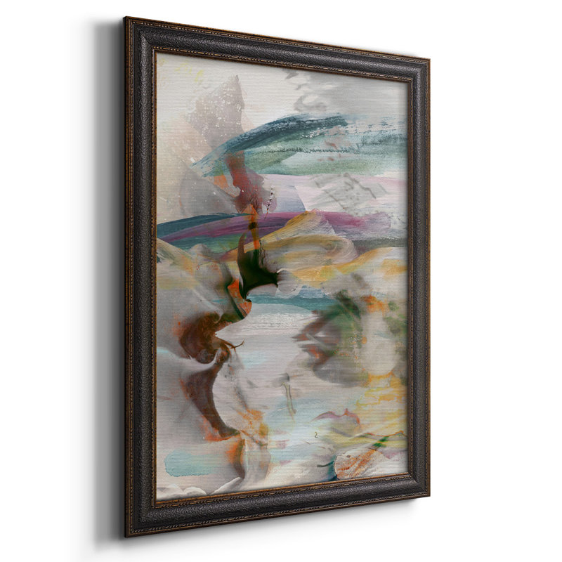 Mouvement abstrait I - peinture sur toile encadrée, H 20 po x l 16 po x P 2,5 po