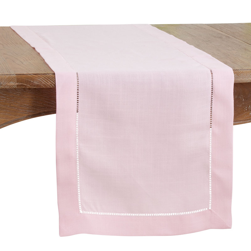 Emmeline Solid Color Table Runner, White, 36" L x 16" W