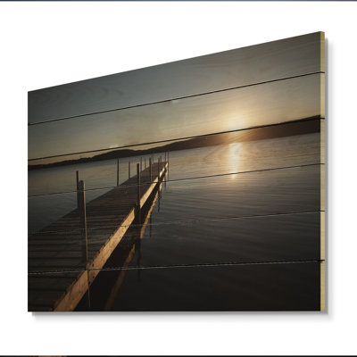 " Lake Pier On Sunset Scenery "