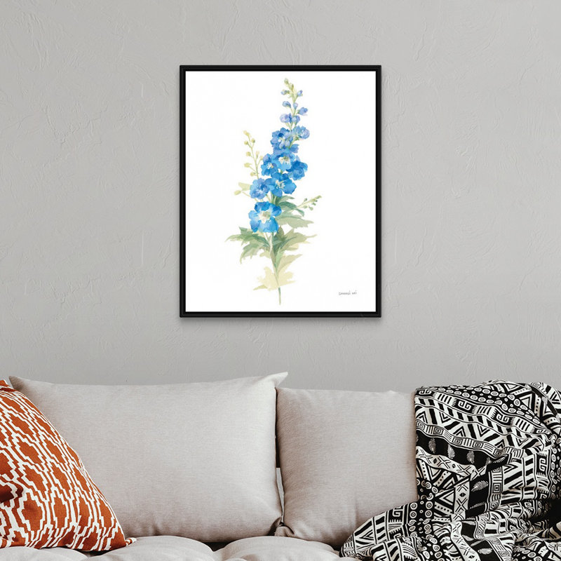«Floursack Florals on White VII», reproduction d'art sur toile, H 32 po x l 26 po x P 1,75 po, Cadre flottant noir