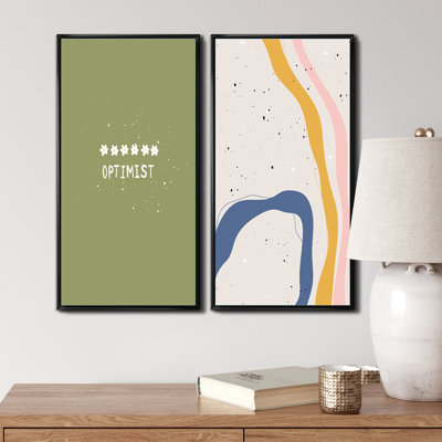 «Minimal Vintage Design in Retro Colors III», ensemble de 2 impressions