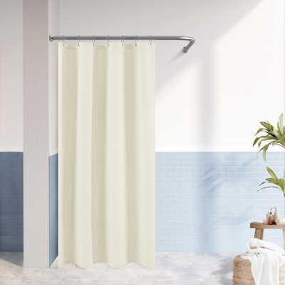 Maxentia Waffle Shower Curtain with Hooks Included