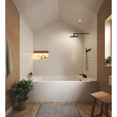 Grayley 66'' x 32'' Alcove / Tile In Soaking Acrylic Bathtub