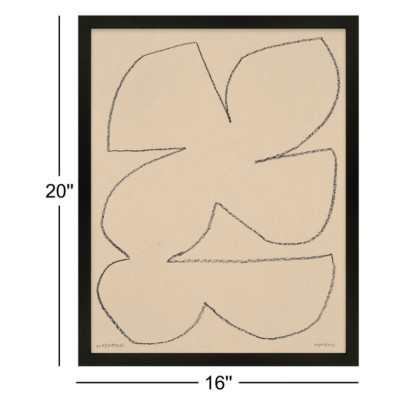 Outlines 4 Print by Michael Kempen, 20" H x 16" W x 1.25" D, Black 
