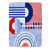 Bleu clair / rouge / blanc abstrait / formes géom sélectionné