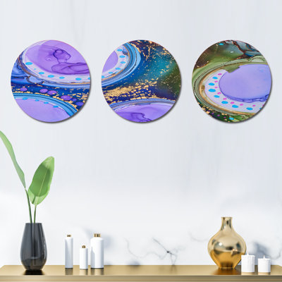 Ensemble de 3 décorations murales fluides de luxe