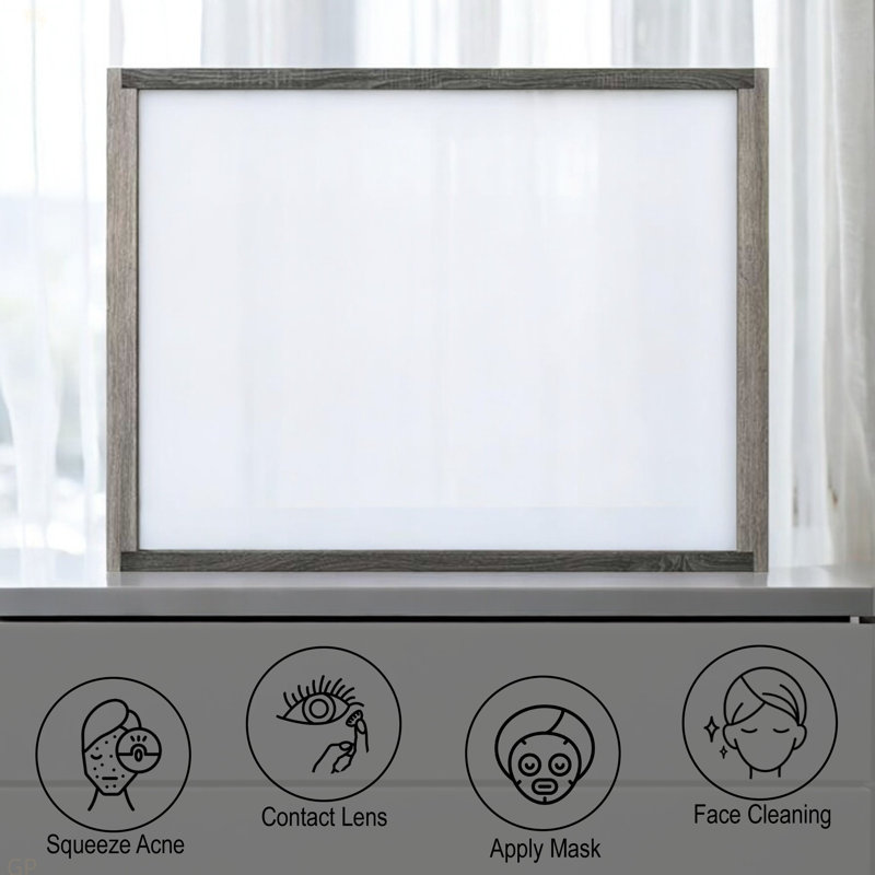 Miroir Jehoram, Gris, 38,03 po x 50,03 po, Rectangulaire