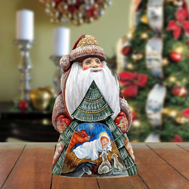 Figurine chef-d'œuvre sculptée en bois le Père Sauveur