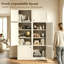 Meuble de rangement OMCHOM de 71 po avec 2 armoires à double porte, 3 tiroirs et système antibasculement, fini noyer, idéal pour la cuisine, le salon ou la salle à manger.-1074094310