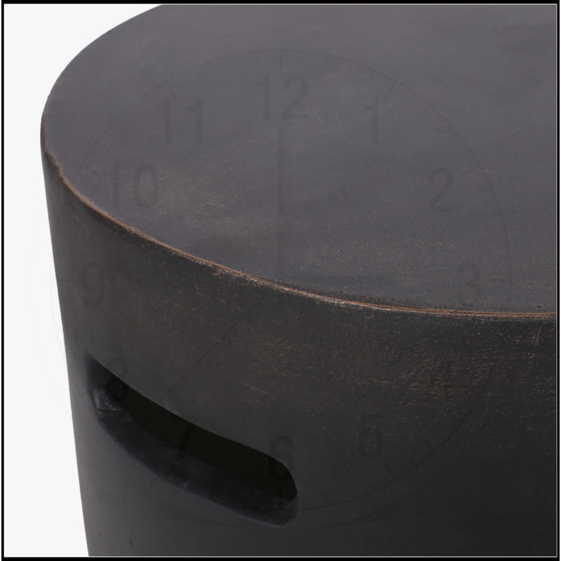 Table d'appoint d'extérieur en béton léger avec poignée découpée et design moderne