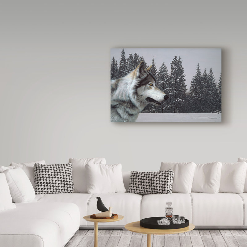 «Wolf Portrait» par Etelca, impression sur toile tendue, H 16 po x l 24 po x P 2 po
