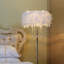 Lighting KU300180 Moderne et simple lampe sur pied en cristal pour la chambre de salon, abat-jour blanc, 3 lumières