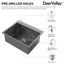 DeerValley 55×45×20 cm Stainless Steel Drop-In Sink with Faucets, Pop-Up Strainer & Drainer Basket, Nano Black