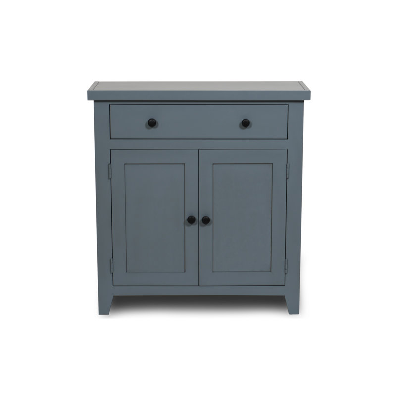 Sunset 31.5" Wide Classic 2-Door Accent Cabinet with Drawer, Blue Gray