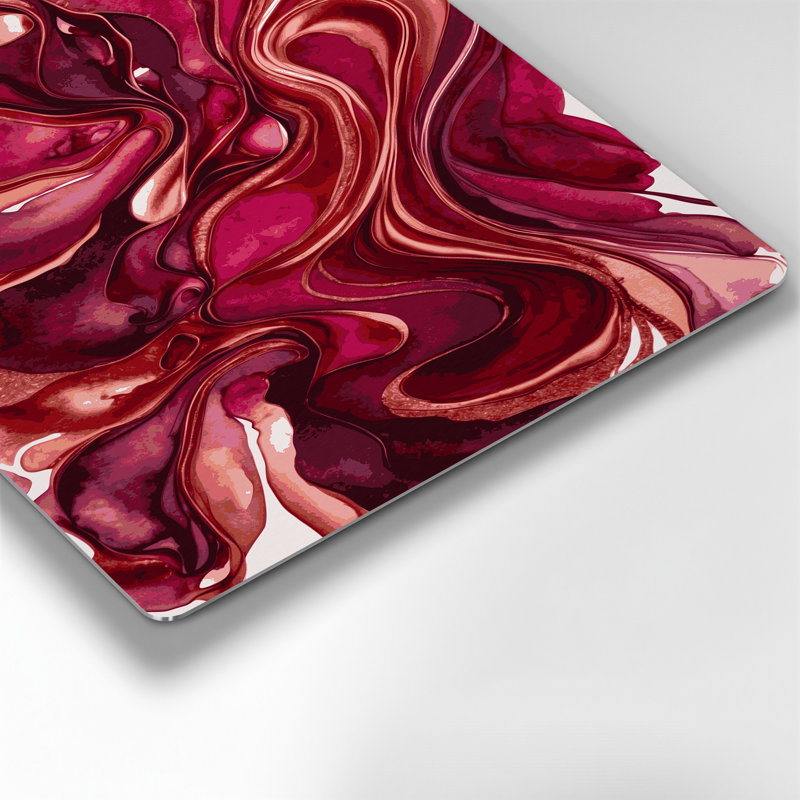 Aquarelle abstraite 5, art mural en métal rouge, H 12 po x l 18 po