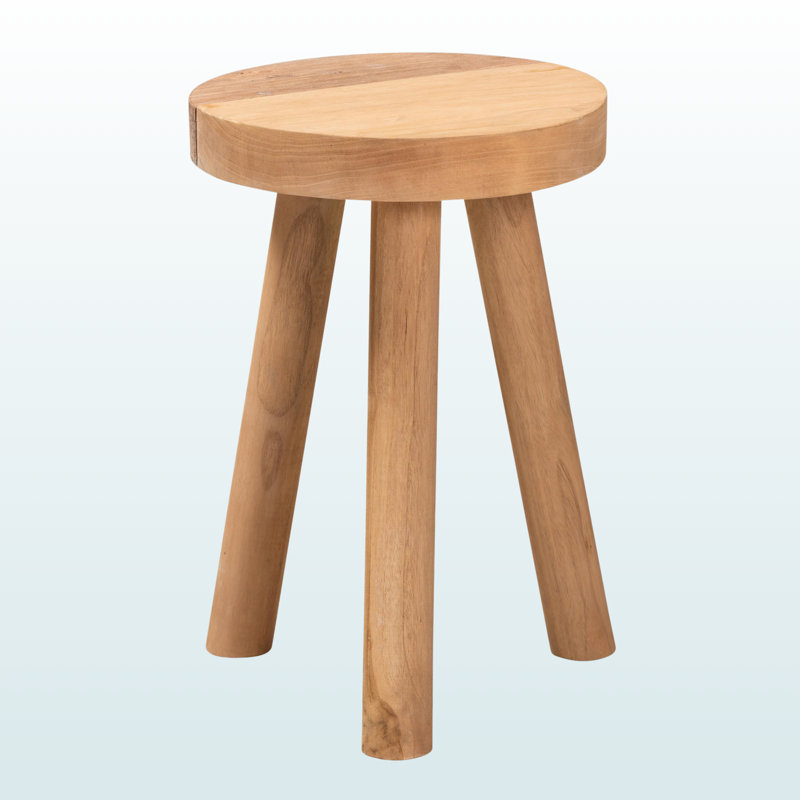 Repose-pieds en teck naturel brun Vivian, H 17,27 po x l 12,19 po x P 12,19 po Vivian