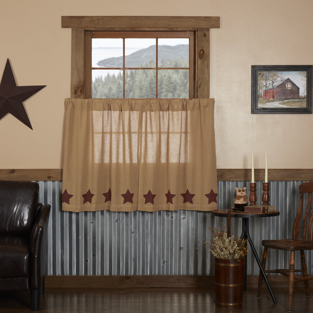 Drexler Cotton Cafe Curtain (Set of 2) Charlton Home® 