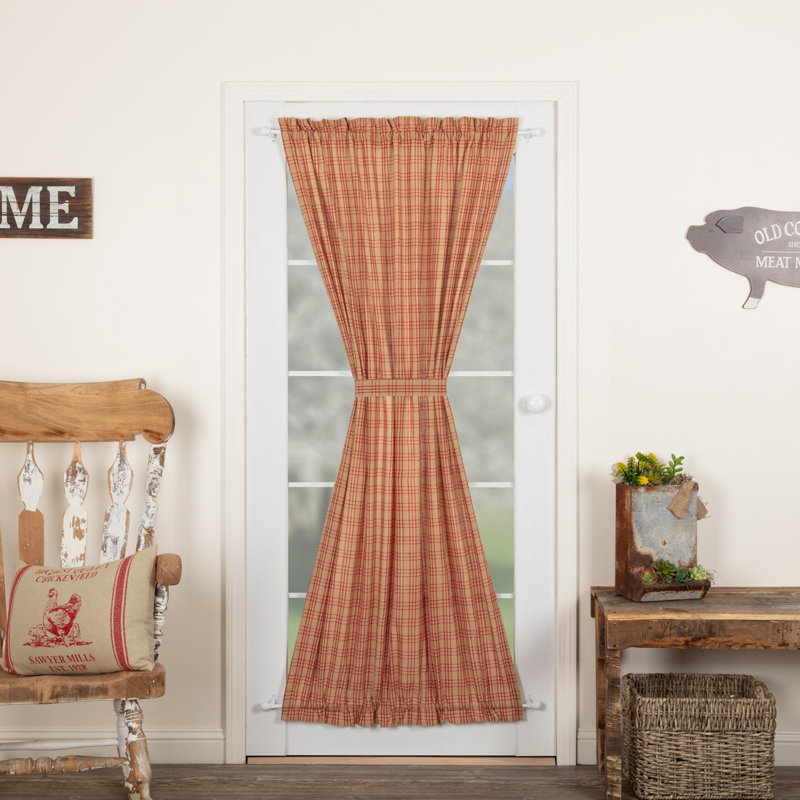 Sawyer Mill Room Darkening Single Panel, Country Red/Dark Tan, 40" W x 72" L