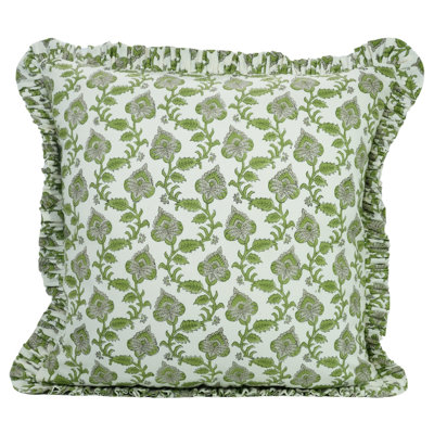 Housse de coussin à volants à motif de blocs de coton fabriqué à la main Fabividine, coton épais blanc, 20 x 20