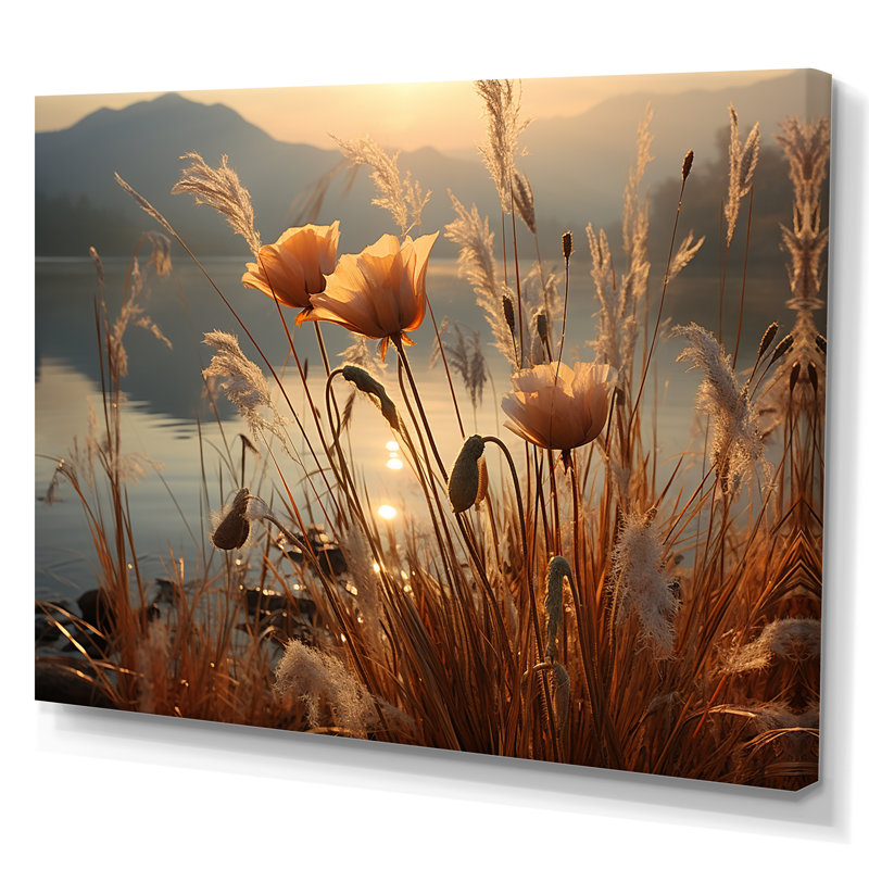 «Sunset Wildflower Serenade - Wildflowers», reproduction sur toile, H 12 po x l 20 po x P 1 po, Toile tendue