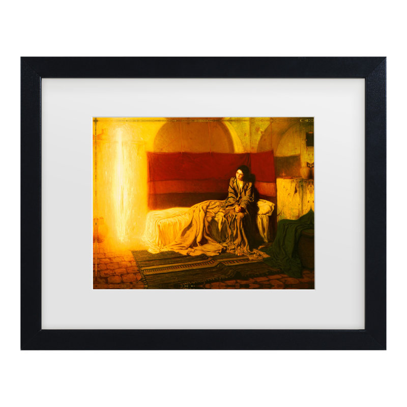 Art encadré par Henry Ossawa Tanner, H 18 po x l 22 po x P 0,75 po, Noir