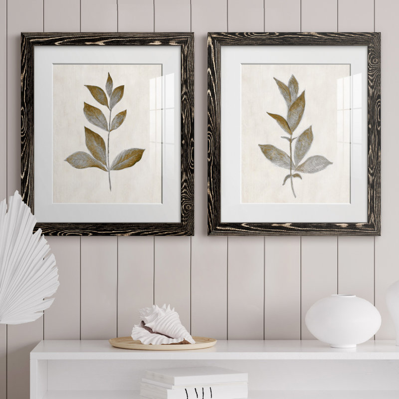 " Bronze Leaf I " 2 - Pieces, Framed Print with Mat, 24" H x 36" W, Does Not Apply