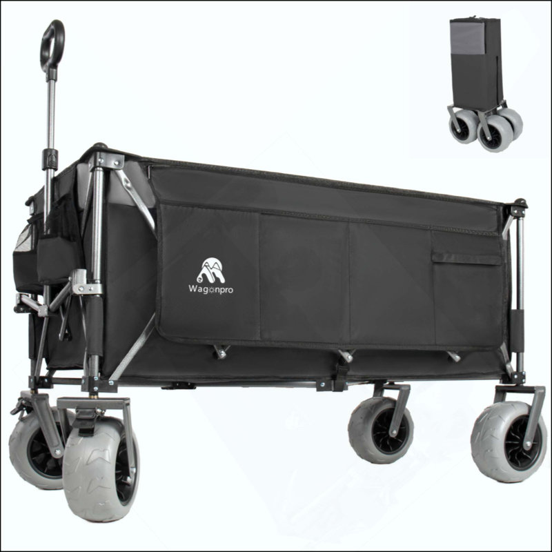 Chariot utilitaire pliable robuste, 560 lb, cadre ultra-stable breveté, pliable peu encombrant, portable et pliable pour la plage, les sports et le jardin