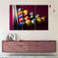 Ensemble de table de billard rouge sur toile 3 pièces-518089847