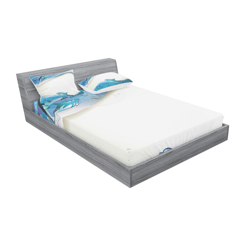 Ensemble de draps dauphins sur mer, Ensemble de draps pour lit double avec un drap-hou