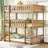 Twin Size Triple Rubber Wood Bunk Bed, With Ladders, Guardrails Detachable Bunk Bed, Twin Over Twin Over Twin,Natural-1204218320