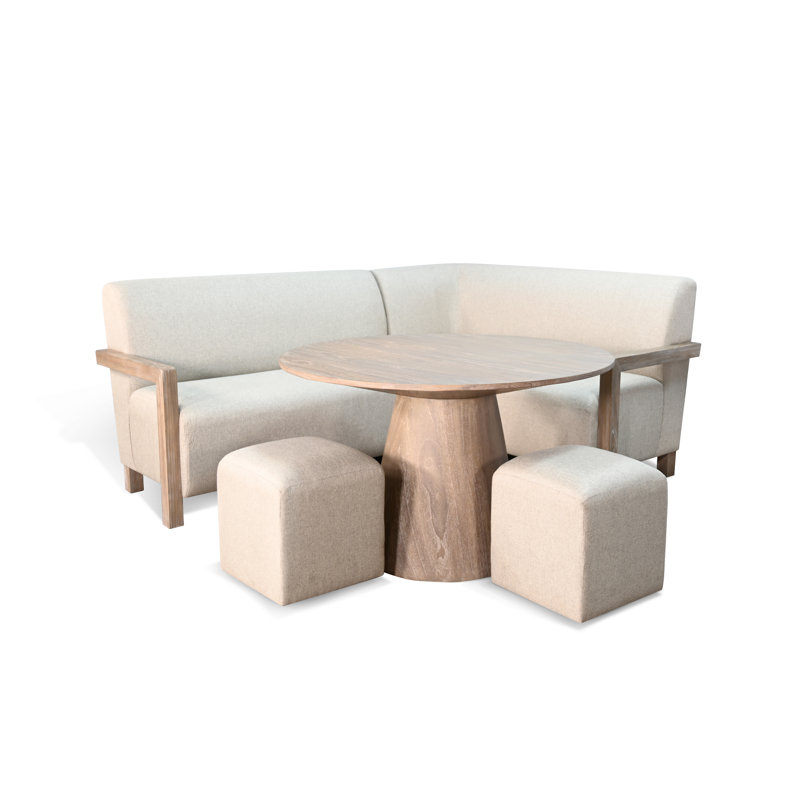 Upholstered Breakfast Nook Set with Round Table