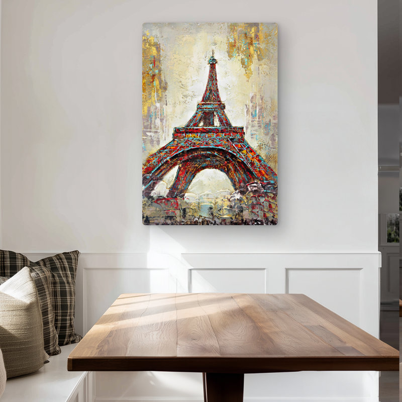 Abstract Eiffel Tower - Turquoise Metal Print for Home Decor