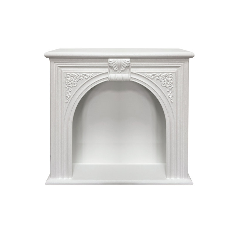 White Manufactured Wood Freestanding Fireplace
