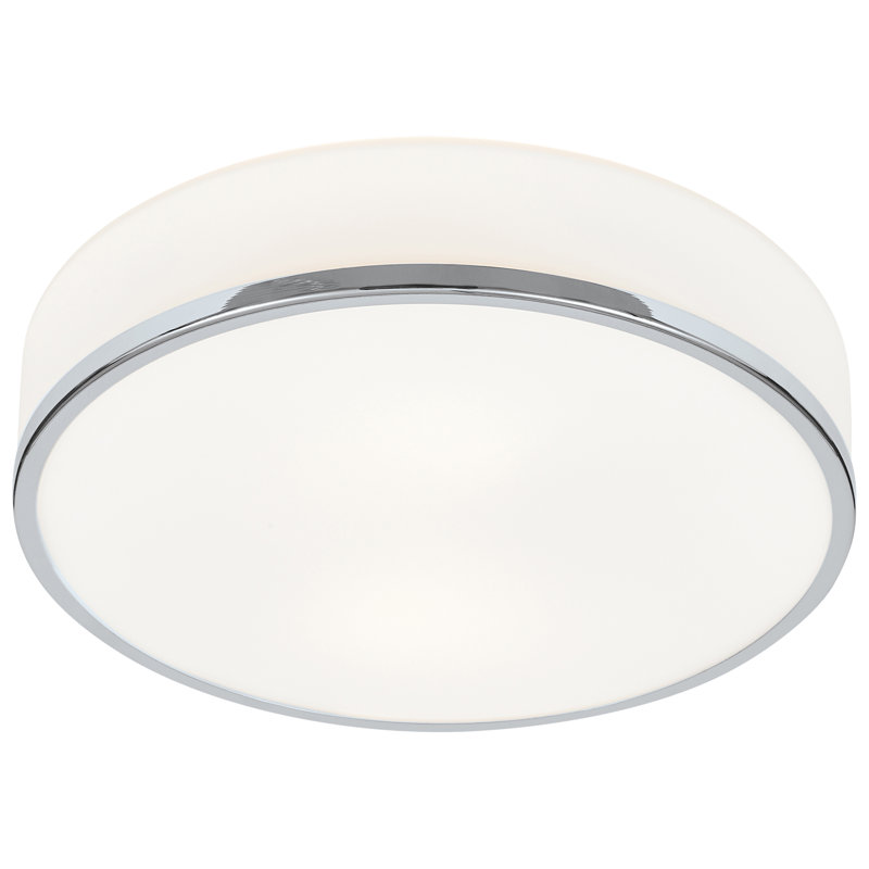 Aero Flush Mount - 10" - Chrome Finish - Replaceable LED - Bulb Included, 10, Chrome/Opal