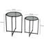 Table d'appoint moderne avec plateau 100% verre trempé, structure en métal noir, 19,7 po x 23,6 po x 19,7 po | Design industriel élégant, parfait pour le salon, la chambre à coucher ou le bureau | Mobilier de maison durable et élégant-879773216