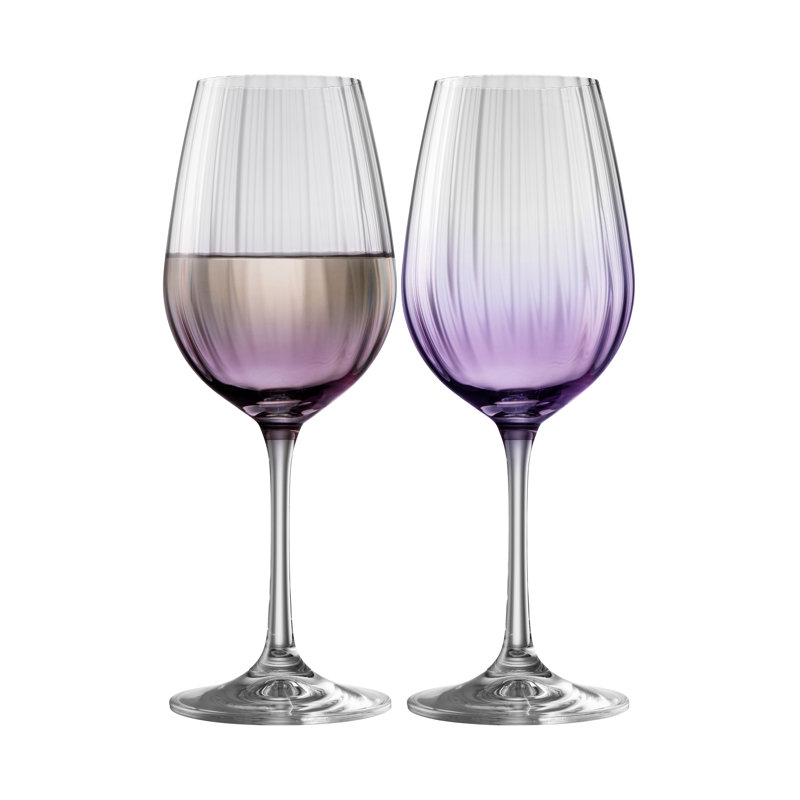 Briena 400ml White Wine Glass Set, Amethyst