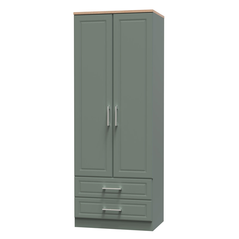Aalysia Manufactured Wood Wardrobe, Reed Green/Bardolino Oak