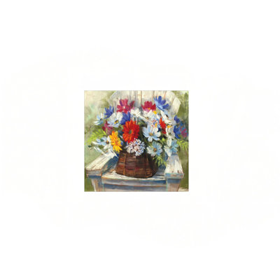 Adirondack Bouquet Green Colorful Wall Art Decor,24" X 24"