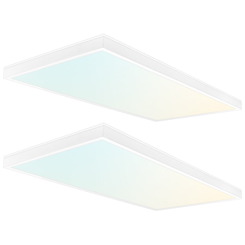 Slim Surface Mount Panel Light 5CCT 2700K-5000K Dimmable LED Panel Light 3300 Lumens  Edge Lit Damp Rated ETL