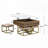 Modern Square Lift-Top Coffee Table Set with 4 Ottomans