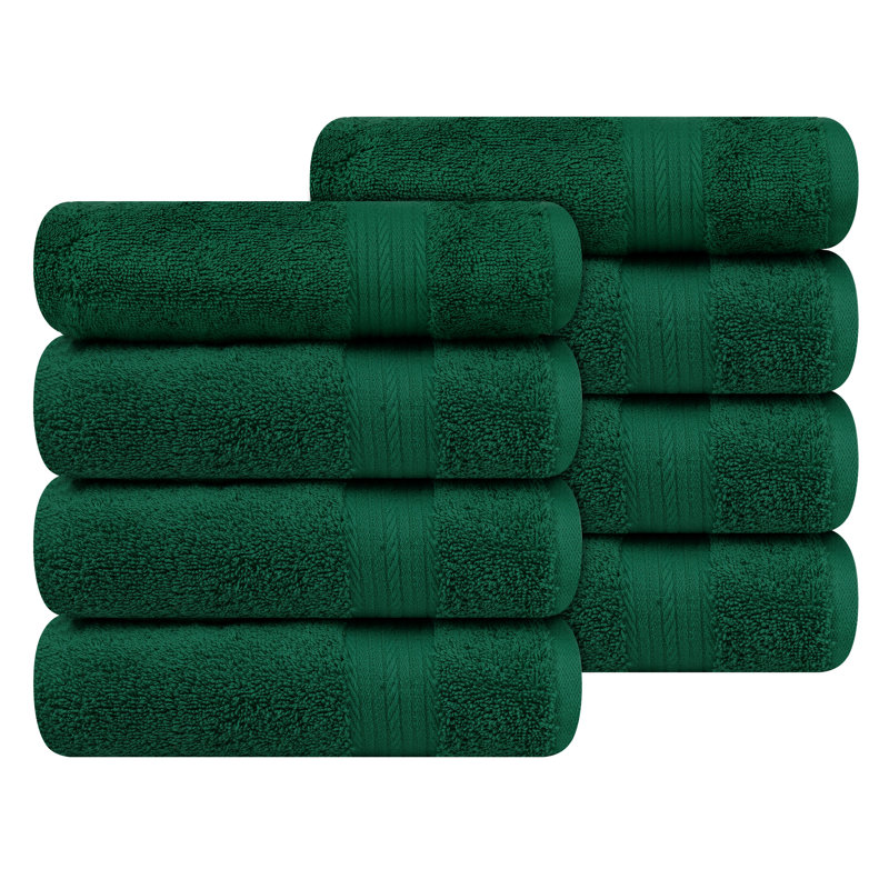 Hand Towel 100% Cotton Absorbent and Quick Drying , Green