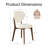 Upholstered Faux Leather Dining Chairs With Curved Back, Angled Walnut Oak Legs, Modern Armless Side Chairs For Kitchen & Dining Room  (Set of 2)-2043052260